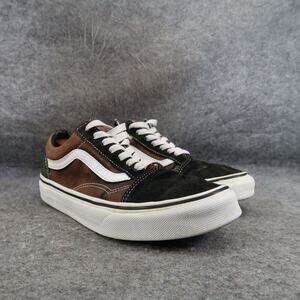Vans Shoes Womens 6.5 Sneakers Old Skool Suede Canvas Black Brown Skate Lace Up